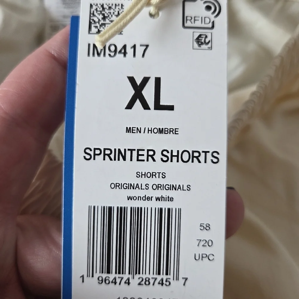 Adidas Originals Men's Sprinter Shorts - Wonder White -Extra Large - IM9417 XL - Picture 6 of 7